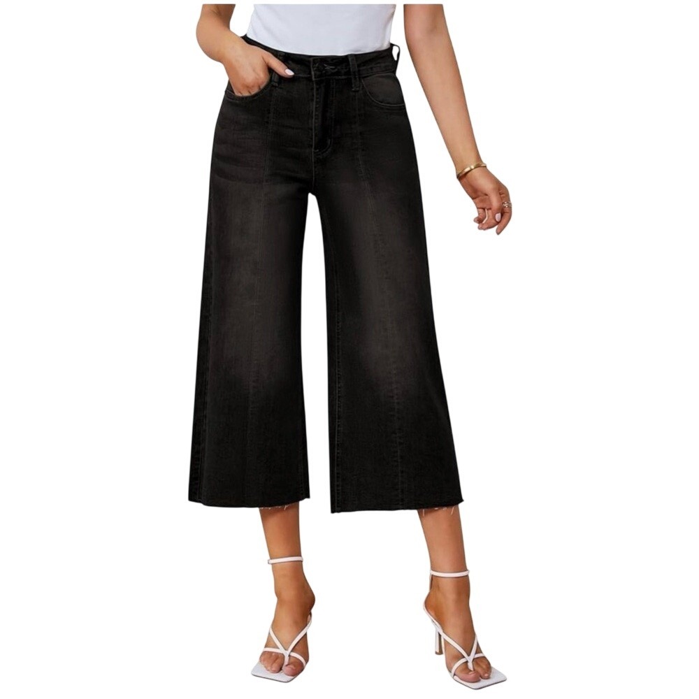 Grapent Jean Capris, Stretchy, Wide Leg, Color‎ Black, Size Medium 8/10
